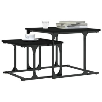 2-delige Salontafelset bewerkt hout zwart 8721012123755 3