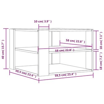 Salontafel 59,5x59,5x40 cm bewerkt hout grijs sonoma 8720845434915 9