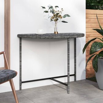 Tuintafel 100x50x75 cm poly rattan grijs 8720286638132 1