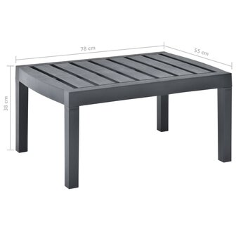 Tuintafel 78x55x38 cm kunststof antracietkleurig 8719883859989 5