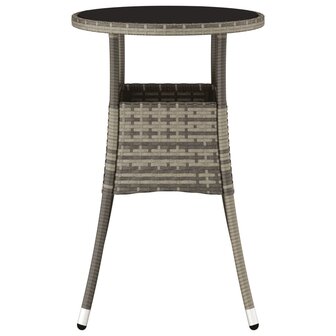 Tuintafel &Oslash;60x75 cm gehard glas en poly rattan grijs 8720286089774 3