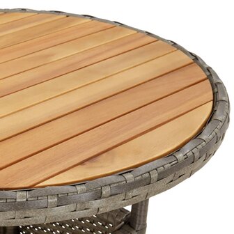 Tuintafel &Oslash;60x75 cm acaciahout en poly rattan grijs 8720286089804 5