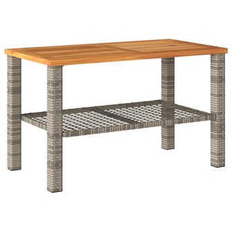 Tuintafel 70x38x42 cm poly rattan en acaciahout grijs 8721012308077 2