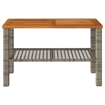 Tuintafel 70x38x42 cm poly rattan en acaciahout grijs 8721012308077 4