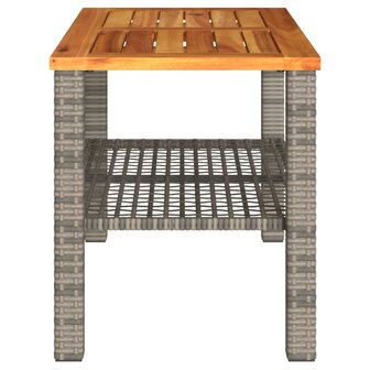 Tuintafel 70x38x42 cm poly rattan en acaciahout grijs 8721012308077 5
