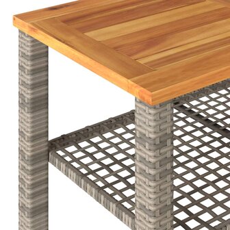 Tuintafel 70x38x42 cm poly rattan en acaciahout grijs 8721012308077 7