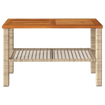 Tuintafel 70x38x42 cm poly rattan en acaciahout beige 8721012308084 4