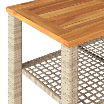 Tuintafel 70x38x42 cm poly rattan en acaciahout beige 8721012308084 7