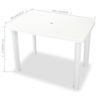 Tuintafel 101x68x72 cm kunststof wit 8718475570622 5