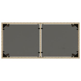 Tuintafel met glazen blad 115x54x74 cm poly rattan beige 8721012236493 7
