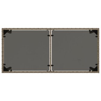 Tuintafel met glazen blad 115x54x74 cm poly rattan grijs 8721012236479 7