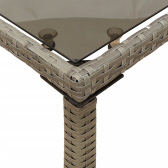 Tuintafel met glazen blad 115x54x74 cm poly rattan grijs 8721012236479 8