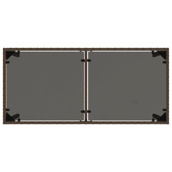 Tuintafel met glazen blad 115x54x74 cm poly rattan bruin 8721012236486 7