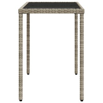 Tuintafel met glazen blad 115x54x74 cm poly rattan lichtgrijs 8721012236530 5