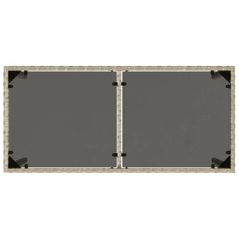 Tuintafel met glazen blad 115x54x74 cm poly rattan lichtgrijs 8721012236530 7