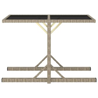 Tuintafel 110x53x72 cm glas en poly rattan beige 8719883755403 2