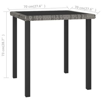 Tuintafel 70x70x73 cm poly rattan grijs 8720286188507 4