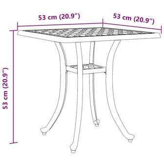 Tuintafel 53x53x53 cm gietaluminium bronskleurig 8721012475564 11