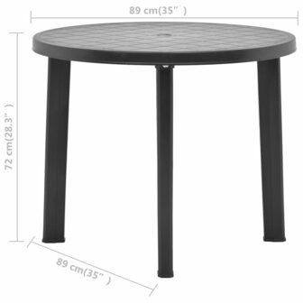 Tuintafel 89 cm kunststof antraciet 8719883859903 6