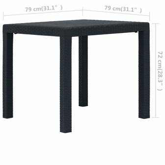 Tuintafel 79x79x72 cm rattan-look kunststof antraciet 8719883552606 5