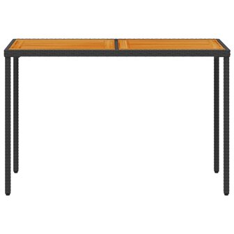 Tuintafel met acaciahouten blad 115x54x74 cm poly rattan zwart 8721012236516 4