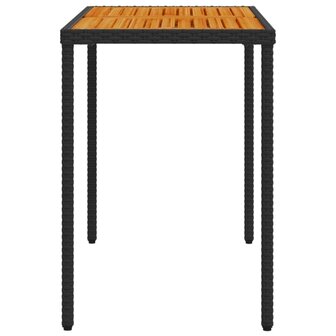 Tuintafel met acaciahouten blad 115x54x74 cm poly rattan zwart 8721012236516 5