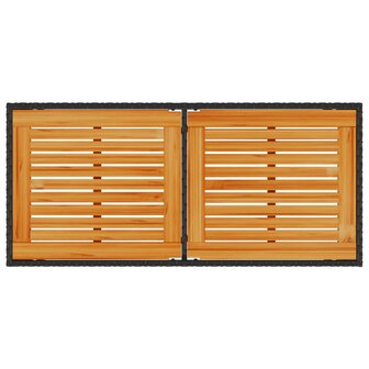 Tuintafel met acaciahouten blad 115x54x74 cm poly rattan zwart 8721012236516 7