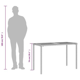 Tuintafel met acaciahouten blad 115x54x74 cm poly rattan zwart 8721012236516 9
