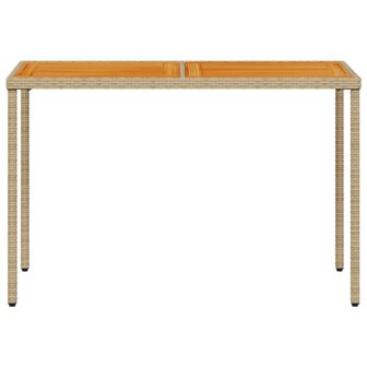 Tuintafel met acaciahouten blad 115x54x74 cm poly rattan beige 8721012236523 4