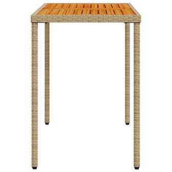 Tuintafel met acaciahouten blad 115x54x74 cm poly rattan beige 8721012236523 5
