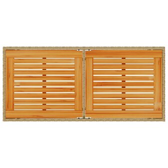 Tuintafel met acaciahouten blad 115x54x74 cm poly rattan beige 8721012236523 7