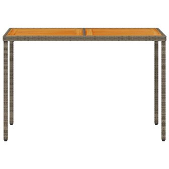 Tuintafel met acaciahouten blad 115x54x74 cm poly rattan grijs 8721012236509 4