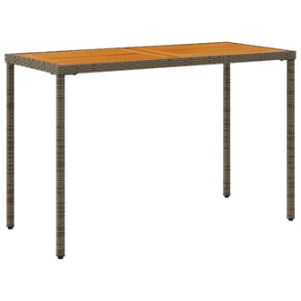 Tuintafel met acaciahouten blad 115x54x74 cm poly rattan grijs 8721012236509 6
