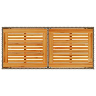 Tuintafel met acaciahouten blad 115x54x74 cm poly rattan grijs 8721012236509 7