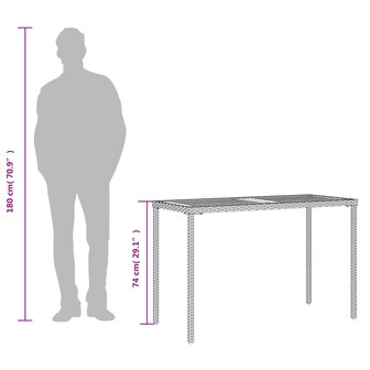 Tuintafel met acaciahouten blad 115x54x74 cm poly rattan grijs 8721012236509 9