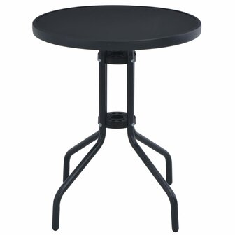 Tuintafel 80 cm staal en glas zwart 8719883759128 2