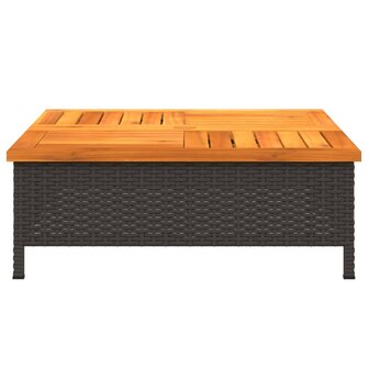 Tuintafel 70x70x25 cm poly rattan en acaciahout zwart 8721102642487 5