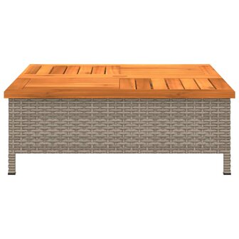 Tuintafel 70x70x25 cm poly rattan en acaciahout grijs 8721102642494 5