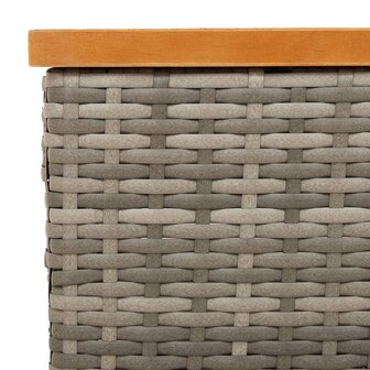 Tuintafel 70x70x25 cm poly rattan en acaciahout grijs 8721102642494 8