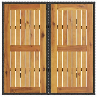 Tuintafel met acaciahouten blad 80x80x75 cm poly rattan zwart 8721012264458 7