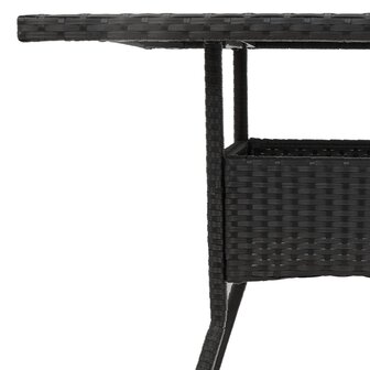 Tuintafel met acaciahouten blad 80x80x75 cm poly rattan zwart 8721012264458 9