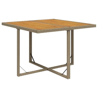 Tuintafel 109x107x74 cm poly rattan en massief acaciahout beige 8720286667118 2