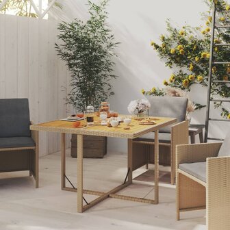 Tuintafel 109x107x74 cm poly rattan en massief acaciahout beige 8720286667118 3
