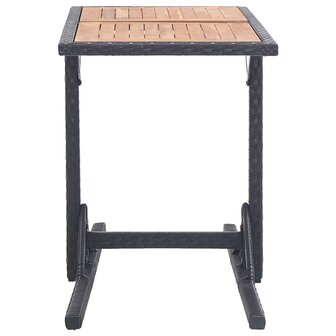 Tuintafel massief acaciahout en poly rattan zwart 8719883755427 3