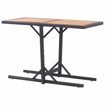 Tuintafel massief acaciahout en poly rattan zwart 8719883755427 4