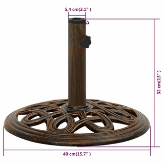 Parasolvoet 40x40x32 cm gietijzer bronskleurig 8720286722800 7