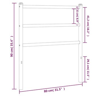 Hoofdbord 75 cm metaal wit 8721012303379 5