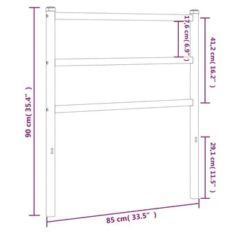 Hoofdbord 80 cm metaal wit 8721012303386 5