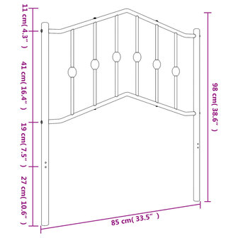 Hoofdbord 80 cm metaal wit 8721012211742 6