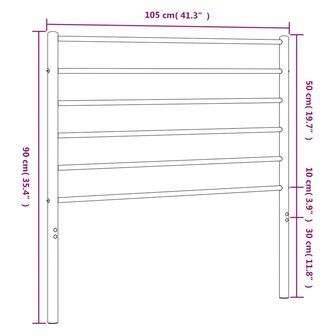 Hoofdbord metaal wit 100 cm 8720845788339 7